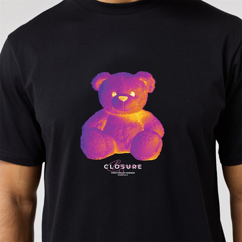 Closure London Mens Closure Heat Map Teddy T-Shirt Black