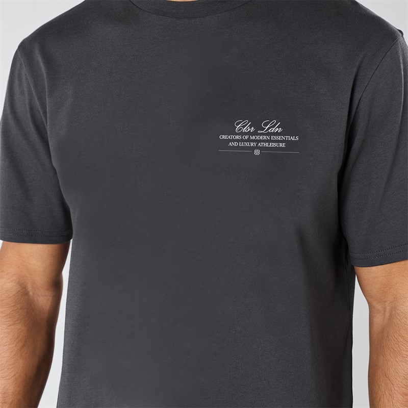 Closure London Mens Closure Relaxed Vintage Cherry T-Shirt Charcoal