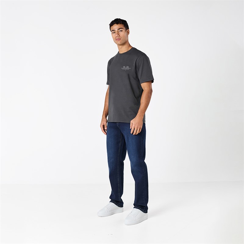 Closure London Mens Closure Relaxed Vintage Cherry T-Shirt Charcoal