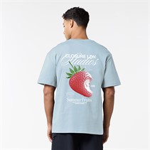 Closure London Mens Relaxed Strawberry T-Shirt Sky Blue