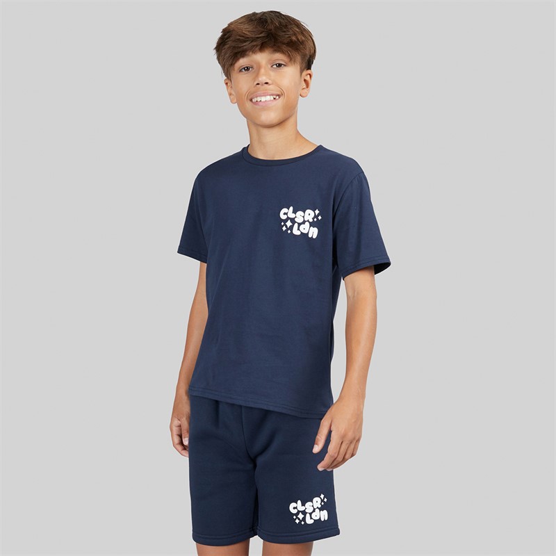 Closure London Boys Lightening Day T-Shirt And Shorts Set Navy
