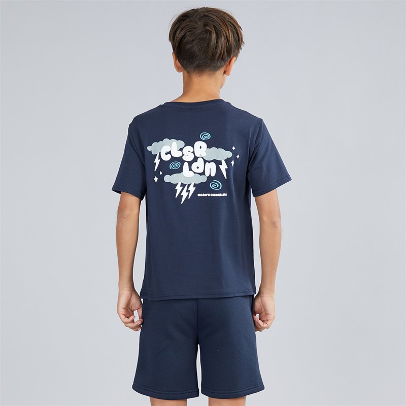 Closure London Boys Lightening Day T-Shirt And Shorts Set Navy