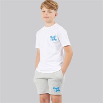 Closure London Boys Lightening Day T-Shirt And Shorts Set White/Grey Marl