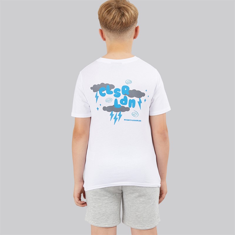 Closure London Boys Lightening Day T-Shirt And Shorts Set White/Grey Marl