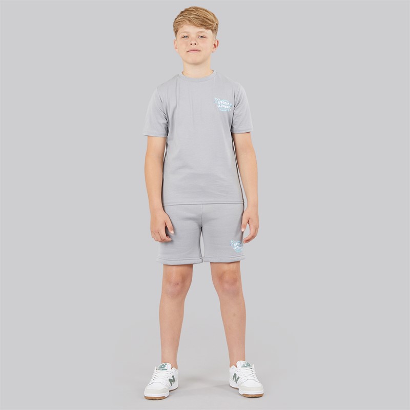 Closure London Boys Scribble Worldwide T-Shirt And Shorts Set Frosy Grey