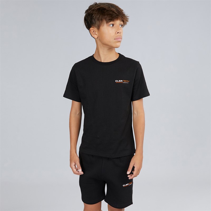 Closure London Boys Tech Mountain T-Shirt And Shorts Set Black