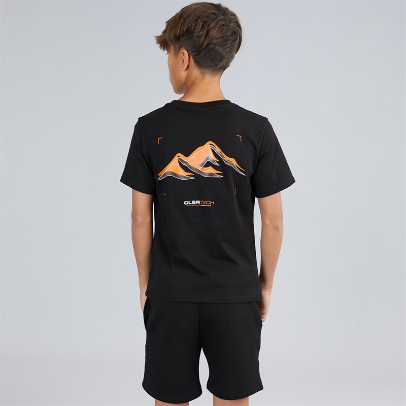Closure London Boys Tech Mountain T-Shirt And Shorts Set Black