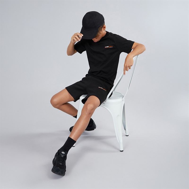 Closure London Boys Tech Mountain T-Shirt And Shorts Set Black