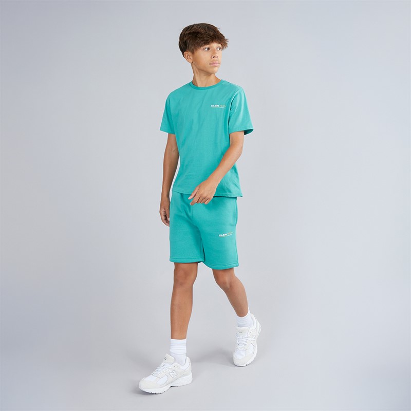 Closure London Boys Tech Mountain T-Shirt And Shorts Set Teal