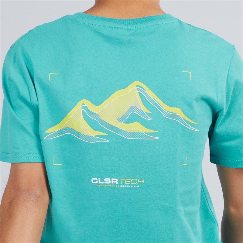 Closure London Boys Tech Mountain T-Shirt And Shorts Set Teal