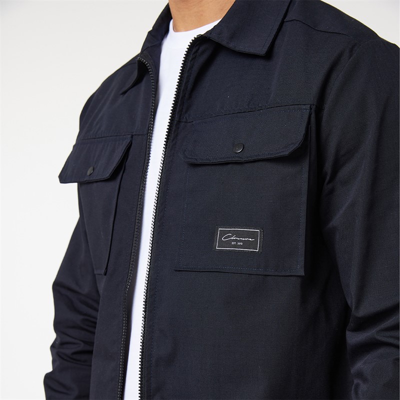 Closure London Mens Utility Overshirt Navy