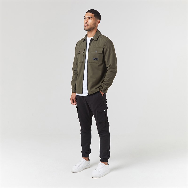 Closure London Mens Utility Overshirt Khaki 013