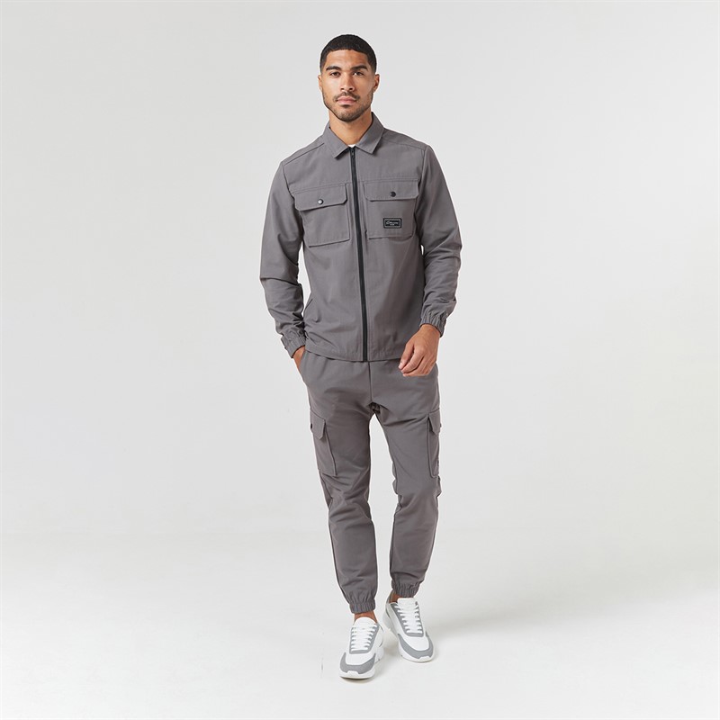 Closure London Mens Utility Overshirt Charcoal 005