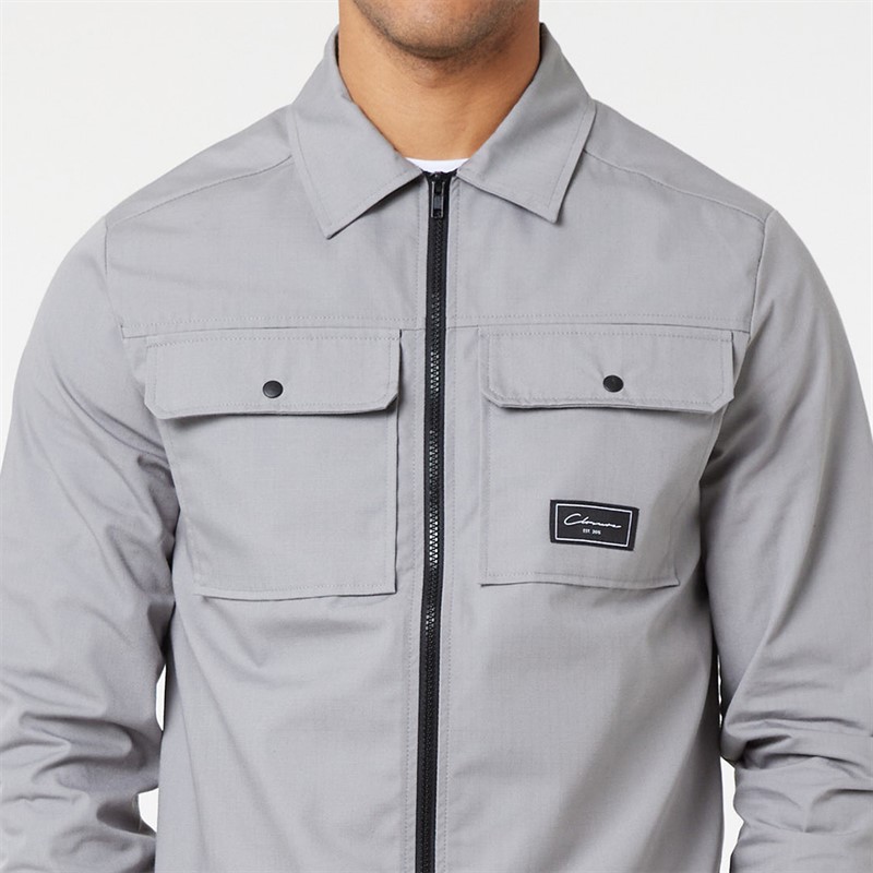 Closure London Mens Utility Overshirt Ice Grey 004