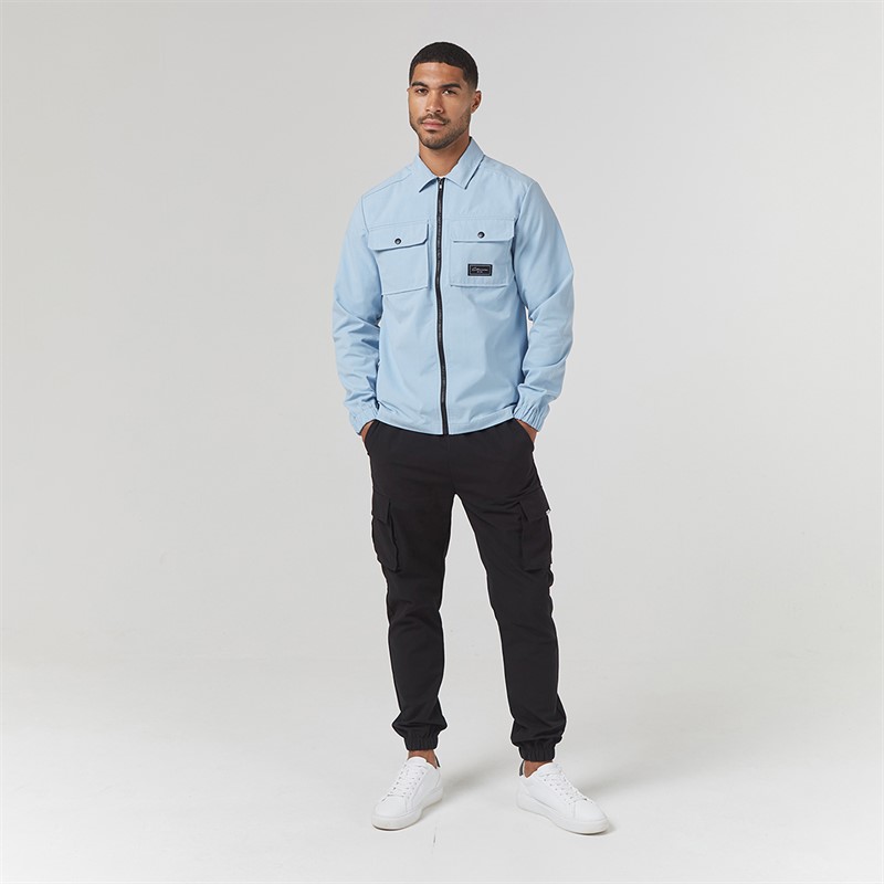 Closure London Mens Utility Overshirt Light Blue 030