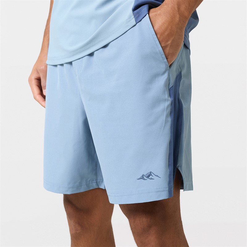 Closure London Mens Colourblock T-Shirt And Shorts Set Light Blue
