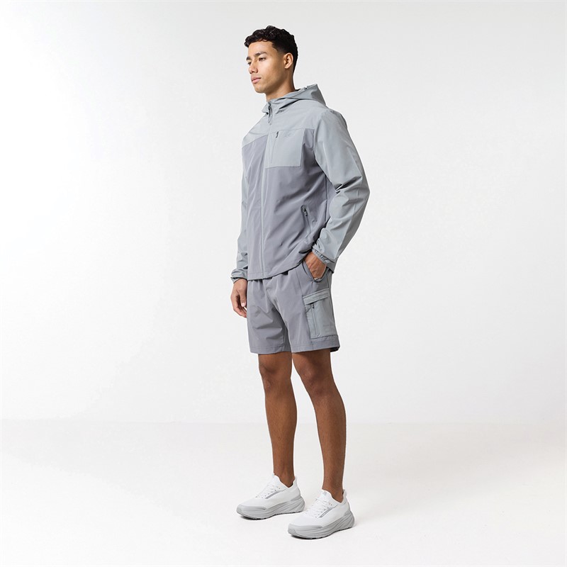 Closure London Mens Winderbreaker And Shorts Set Iron Grey/Mint