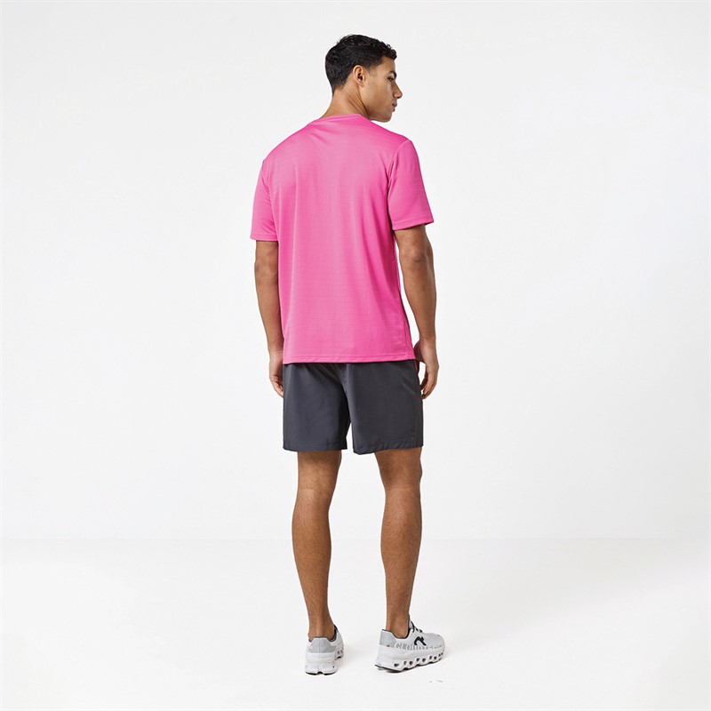 Closure London Mens Poly T-Shirt And Shorts Set Pink/Charcoal