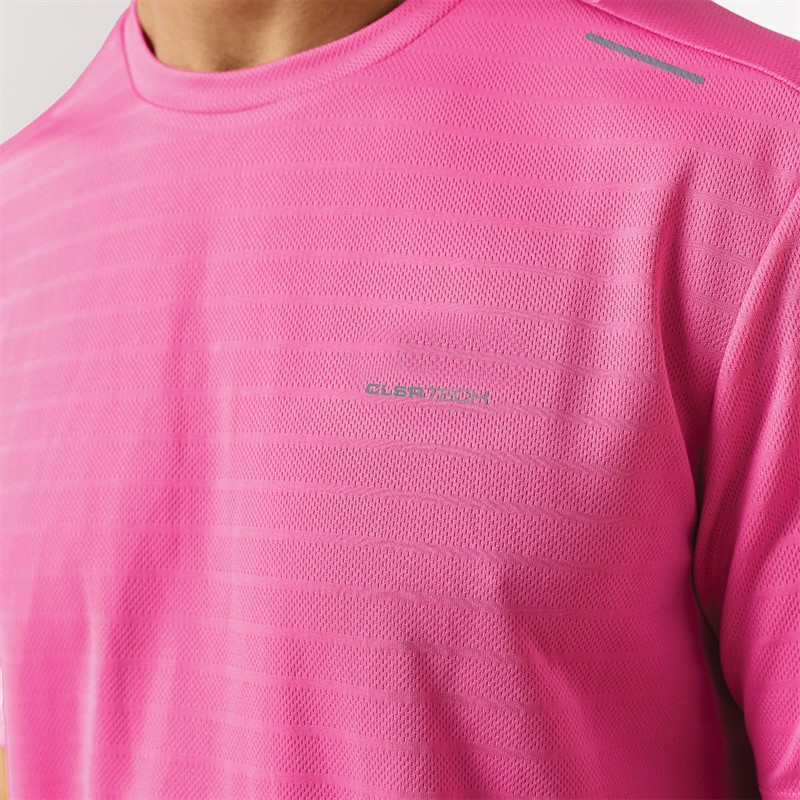 Closure London Mens Poly T-Shirt And Shorts Set Pink/Charcoal