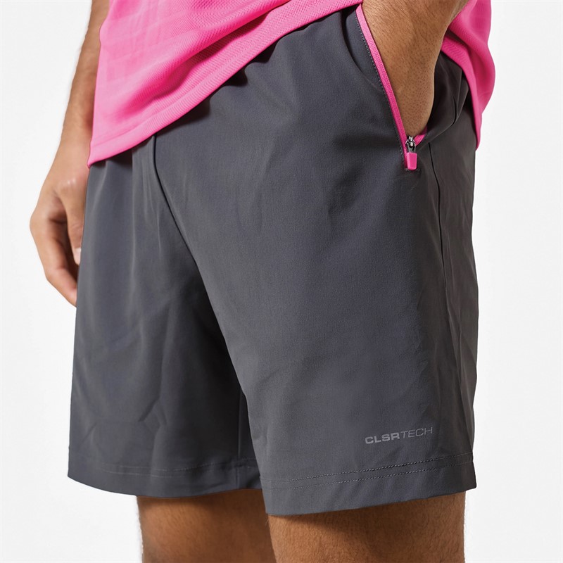 Closure London Mens Poly T-Shirt And Shorts Set Pink/Charcoal