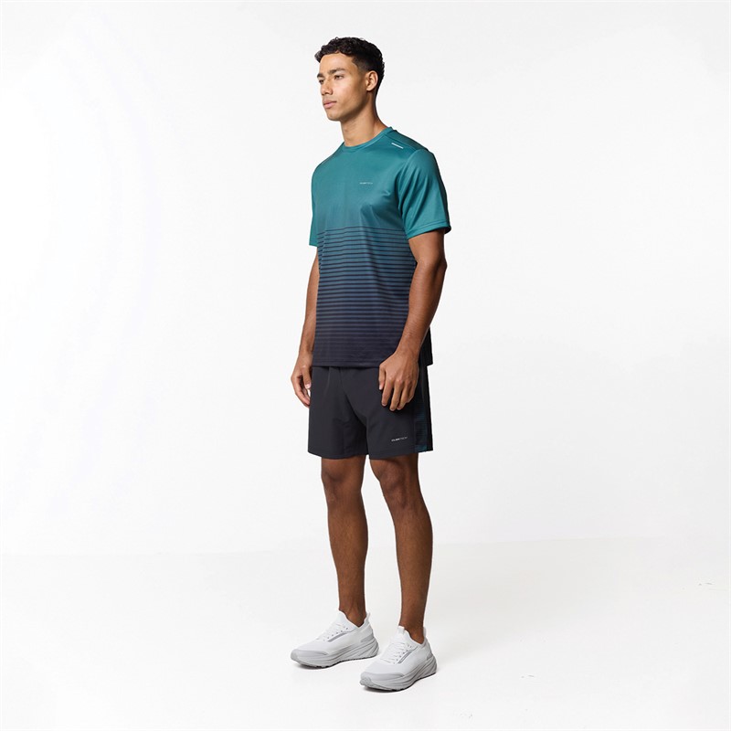 Closure London Mens Gradient T-Shirt And Shorts Set Teal/Black
