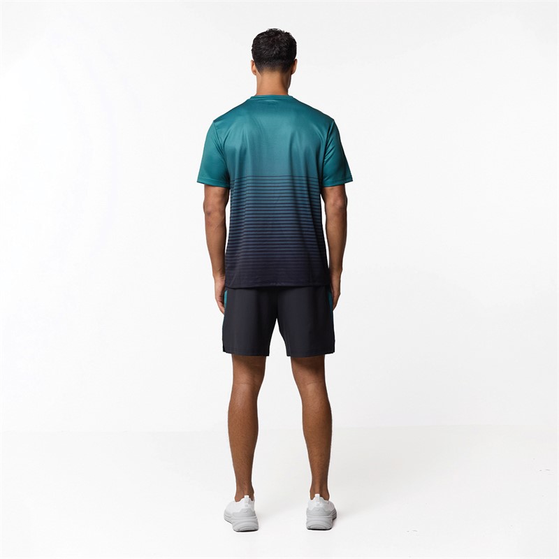 Closure London Mens Gradient T-Shirt And Shorts Set Teal/Black