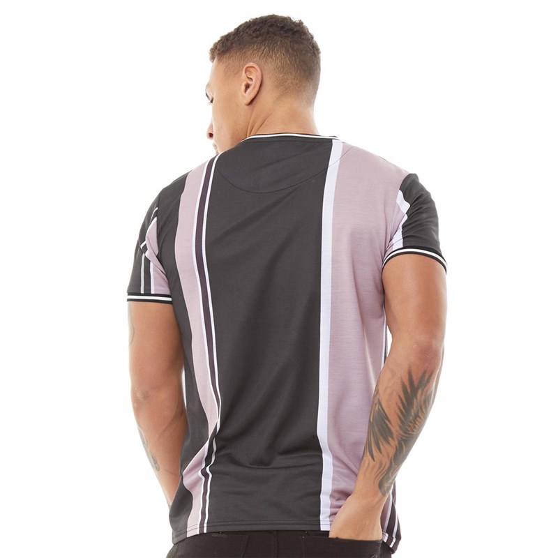 Buy Closure London Mens Signature Stripe T-Shirt Dark Neutral Stripe