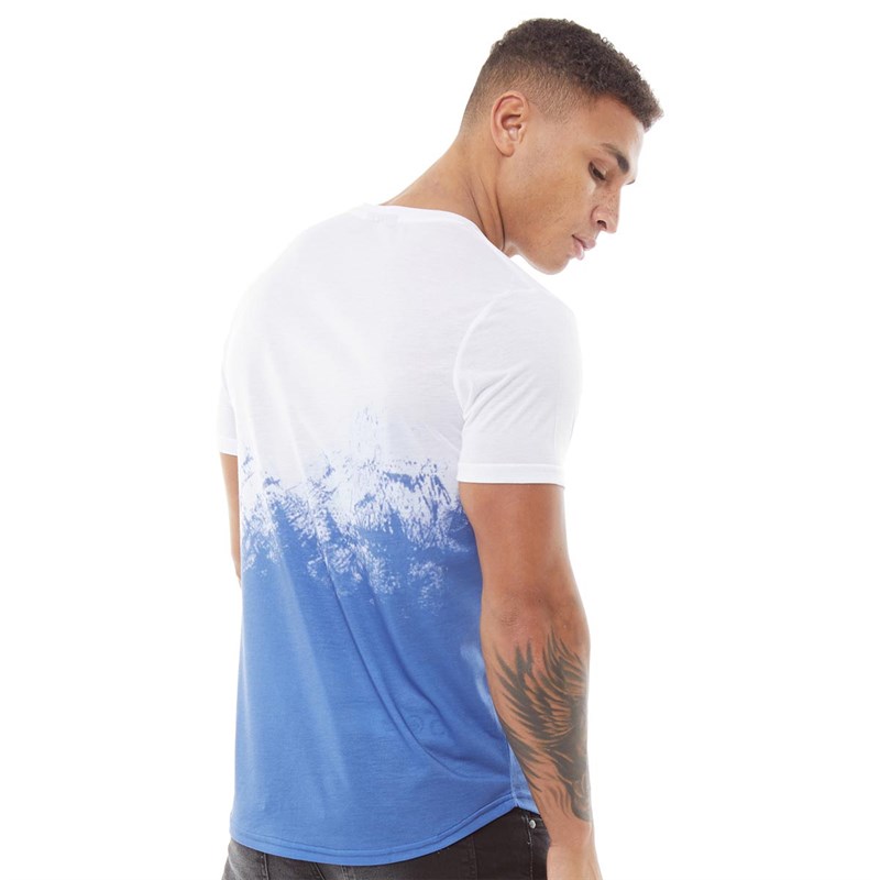 Closure London Mens Paint Stripe T-Shirt White/Purple