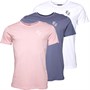 Closure London Mens Three Pack T-Shirt Pink/China Blue/White