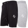 Closure London Mens Two Pack Shorts Black/Grey Marl