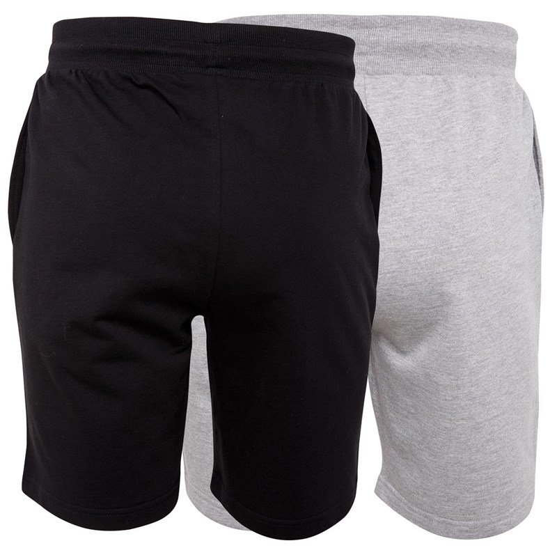 Closure London Mens Two Pack Shorts Black/Grey Marl
