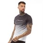 Closure London Mens Script Fade Hidden Band T-Shirt Black