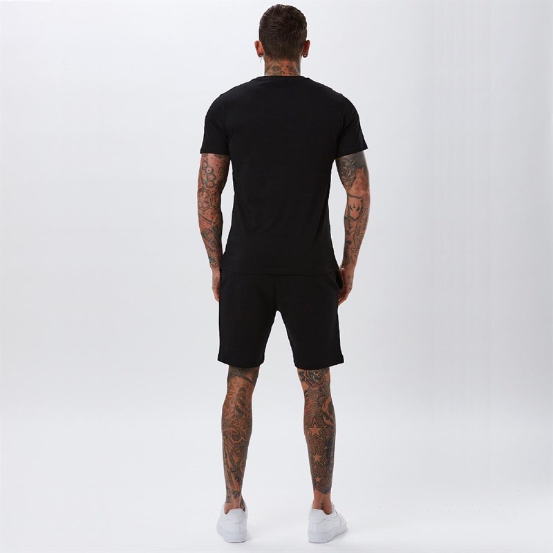 Closure London Mens Double Script T-Shirt And Shorts Twinset Black