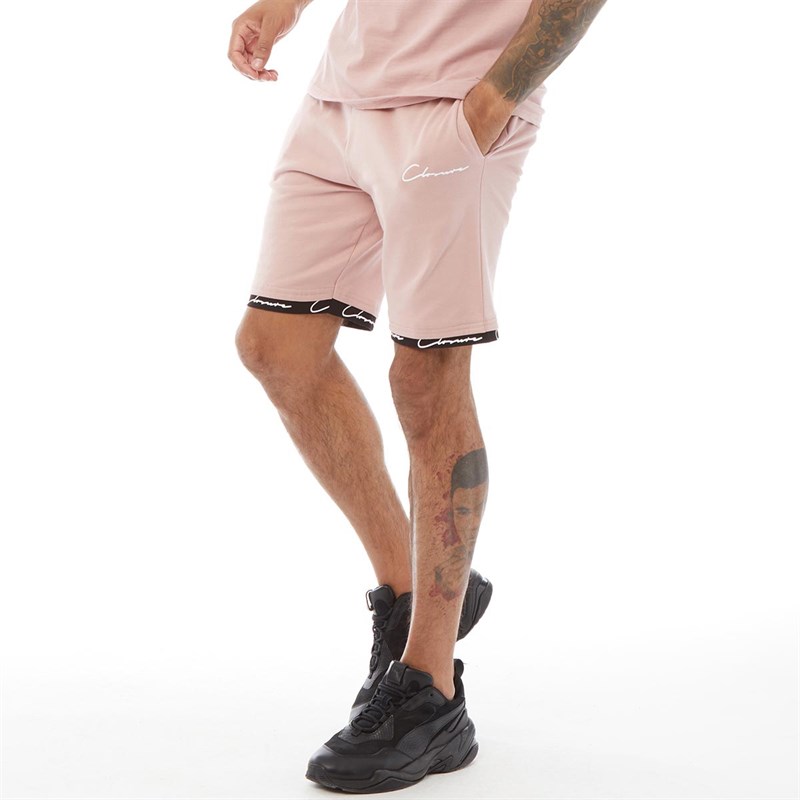Buy Closure London Mens Hidden Logo Band Shorts Dusty Pink