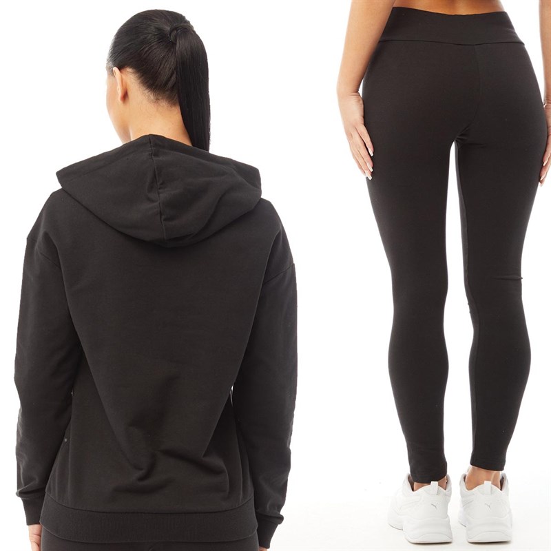 Closure London Womens Mini Script Hoodie And Leggings Set Black