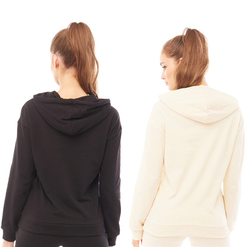 Closure London Womens Signature Two Pack Hoodies Black/Stone