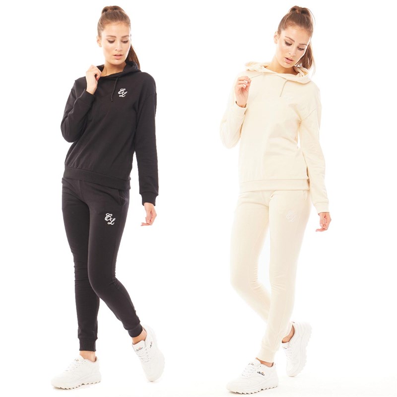 Closure London Womens Signature Two Pack Hoodies Black/Stone