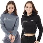 Closure London Girls GirLong Sleeve Two Pack Cropped Hoodies Black/Grisaille Grey