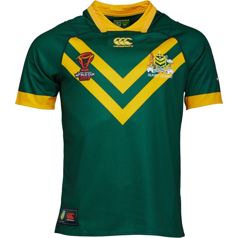 Buy Canterbury Mens Kangaroos Rugby Home Pro Jersey Centenary Green