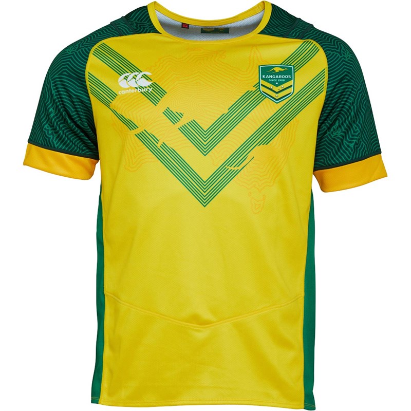 Buy Canterbury Mens Kangaroos Rugby Training Jersey Kangaroos Gold