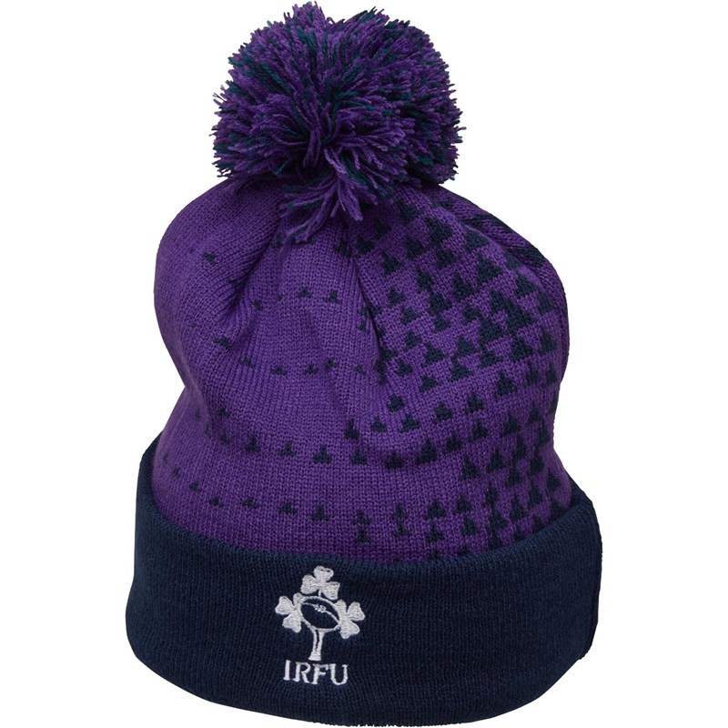 Buy Canterbury Mens Ireland Rugby Bobble Hat Corcur Purple