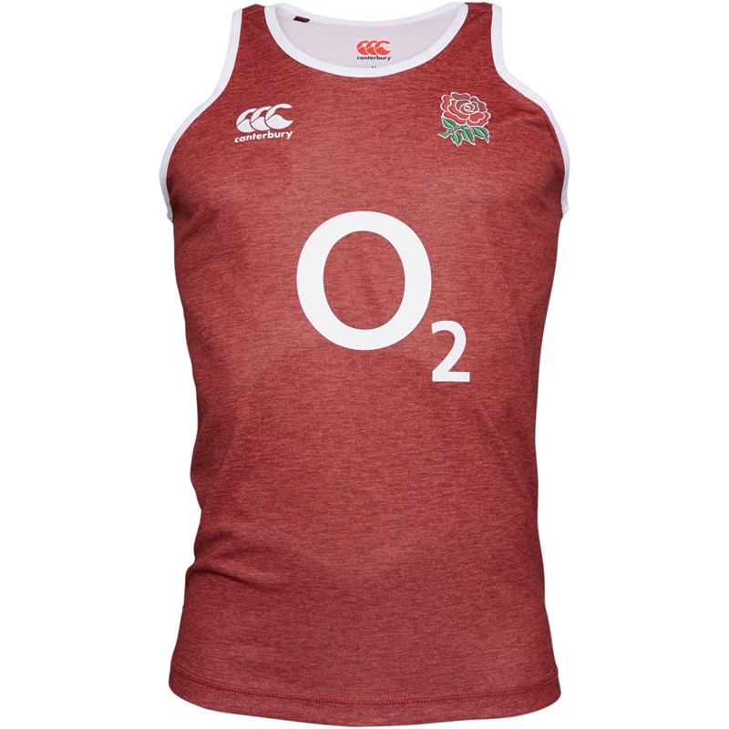 Buy Canterbury Mens England Rugby 19/20 VapoDri Poly Vest Chili Pepper Marl