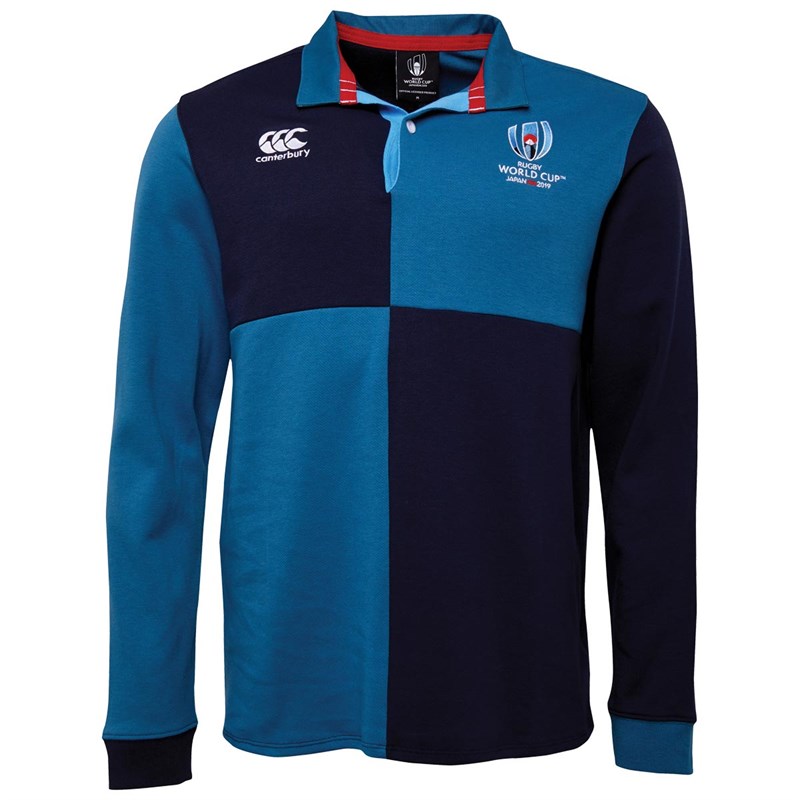 Buy Canterbury Mens Rugby World Cup 2019 Long Sleeve Polo Navy Blazer