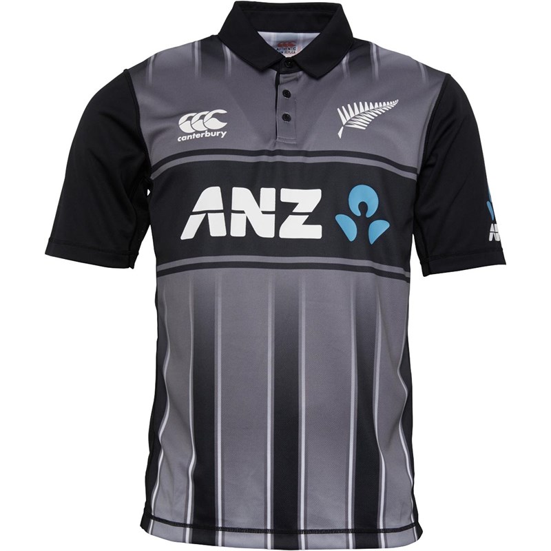 Canterbury Heren New Zealand Black Caps T20 Cricket Shirt Grijs