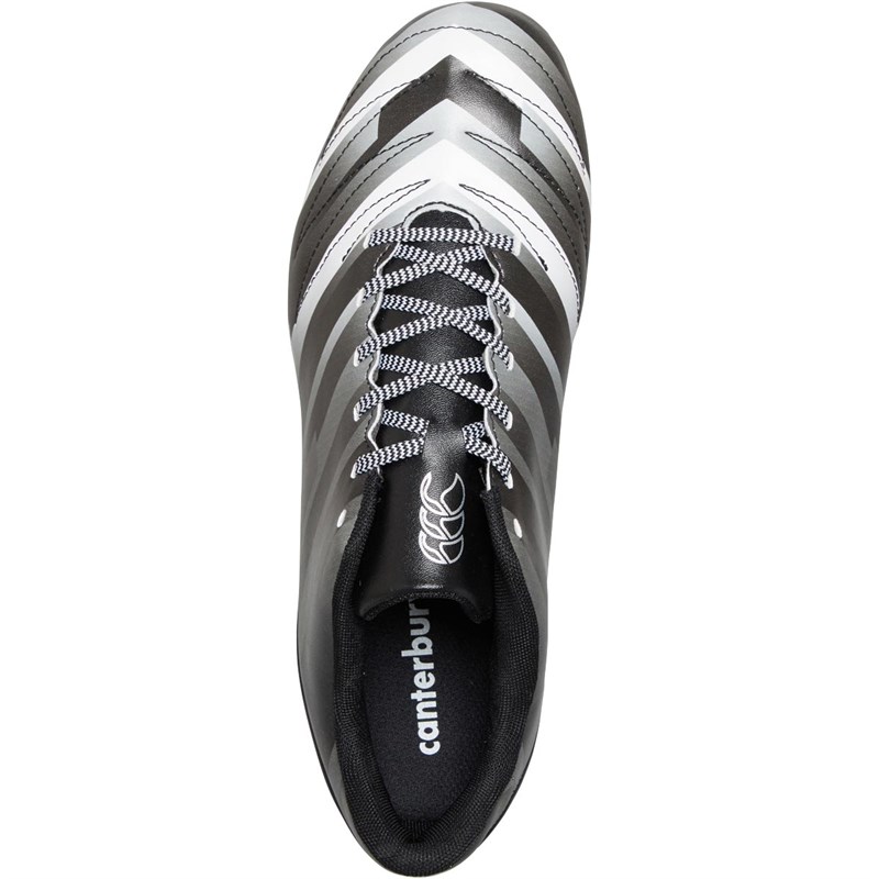 Canterbury Mens Stampede 2.0 SG Soft Ground Rugby Boots Black/White