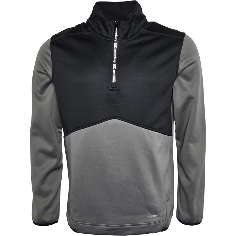 Canterbury Mens Thermoreg 1/4 Zip Top Grey