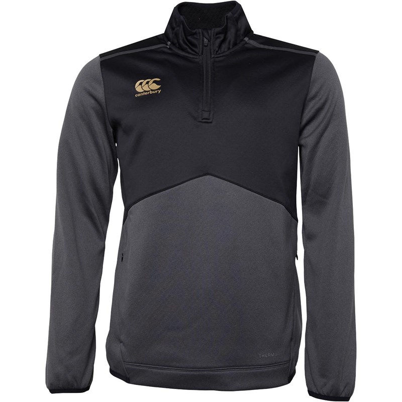 Canterbury Mens Thermoreg 1/4 Zip Top Grey