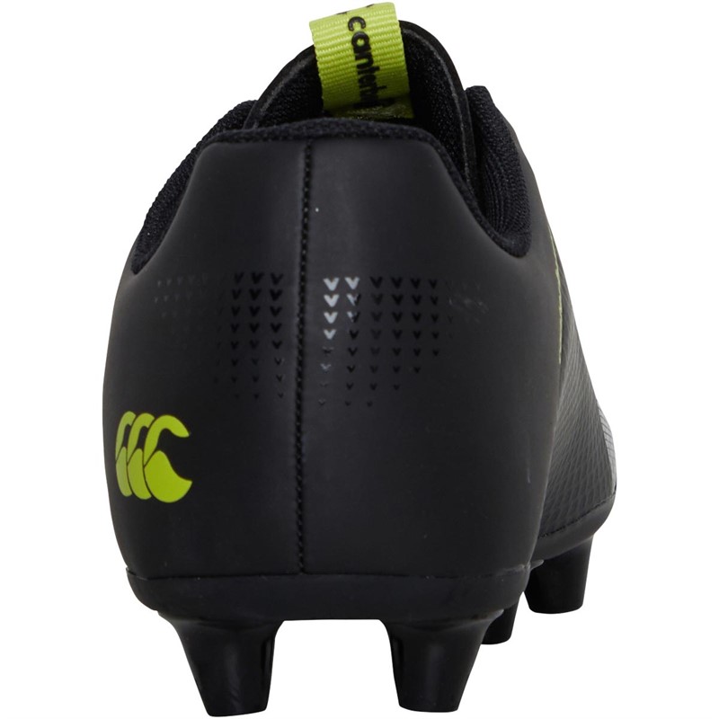 Canterbury Junior Boys Phoenix 3.0 Plus FG Firm Ground Rugby Boots Black/Green