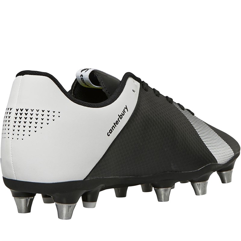 Canterbury Mens Phoenix 3.0 SG Soft Ground Rugby Boots Black/White