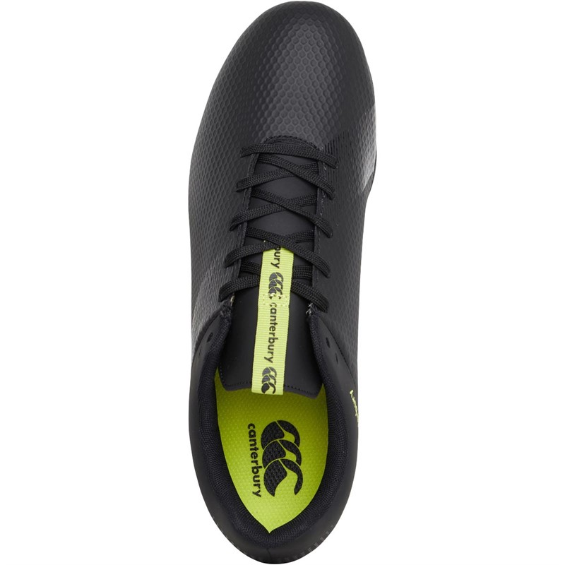 Canterbury Mens Phoenix 3.0 FG Firm Ground Rugby Boots Black/Green